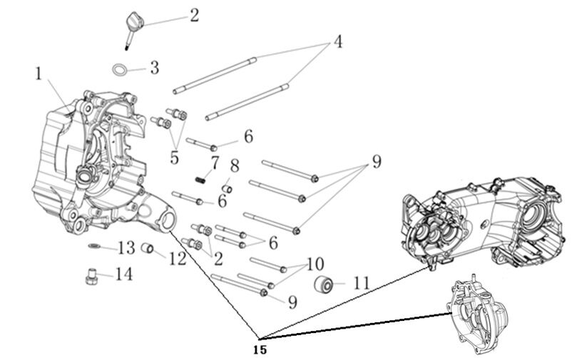 VOGE SR1 125 MOTOR BLOK SAĞ SOL SET