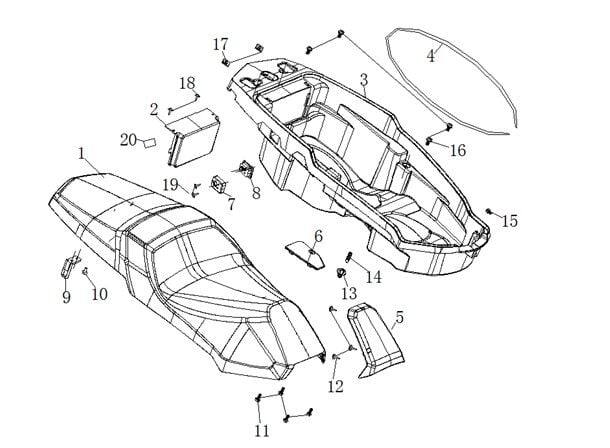 YUKİ DEFENDER 125 KOLTUK ALT BAGAJI