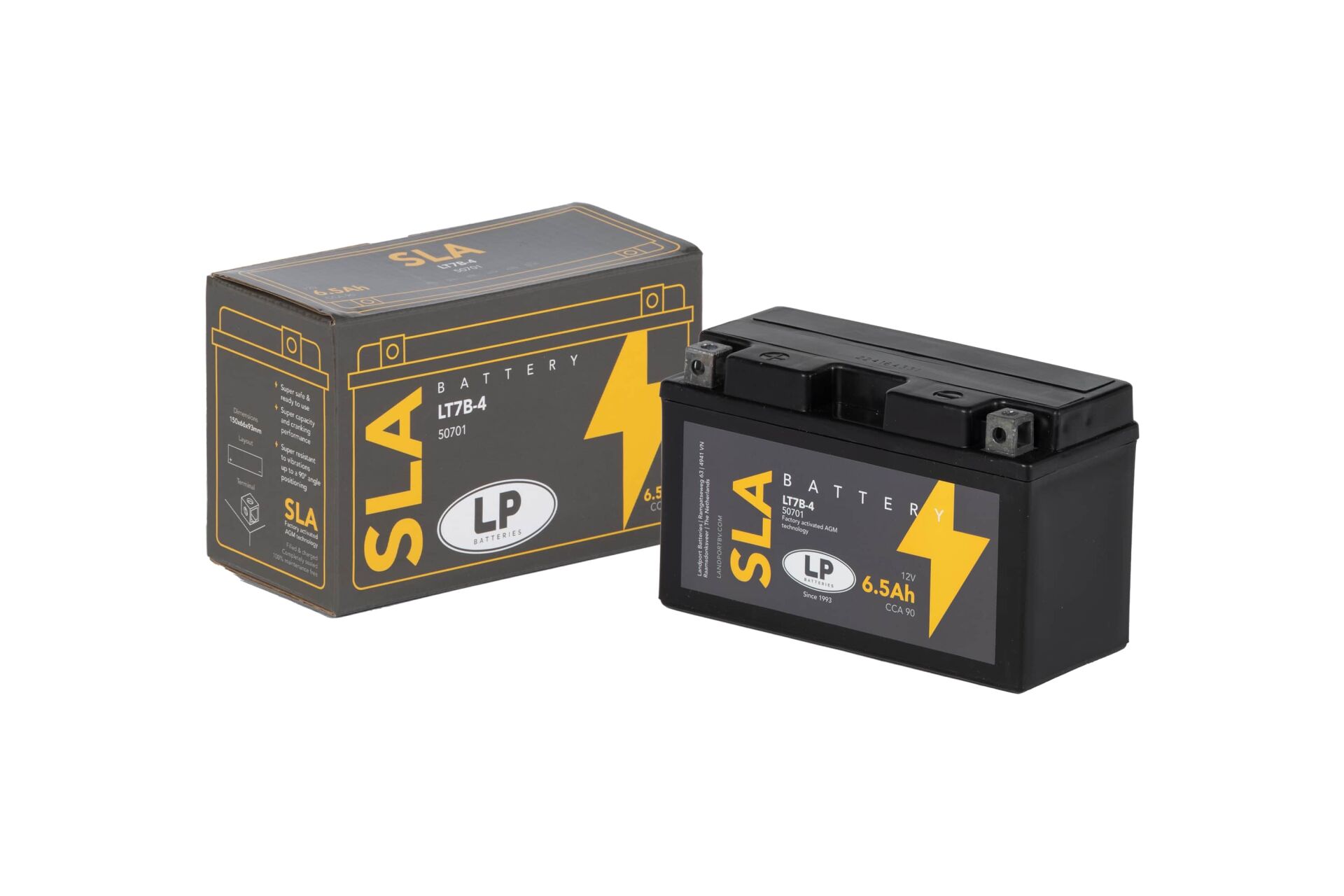 SLA AKÜ (MB LT7B-4) / 6,5 A / KG: 2,37 / L:150 / W:66 / H:93 / CCA: 90 YT7B-SLA