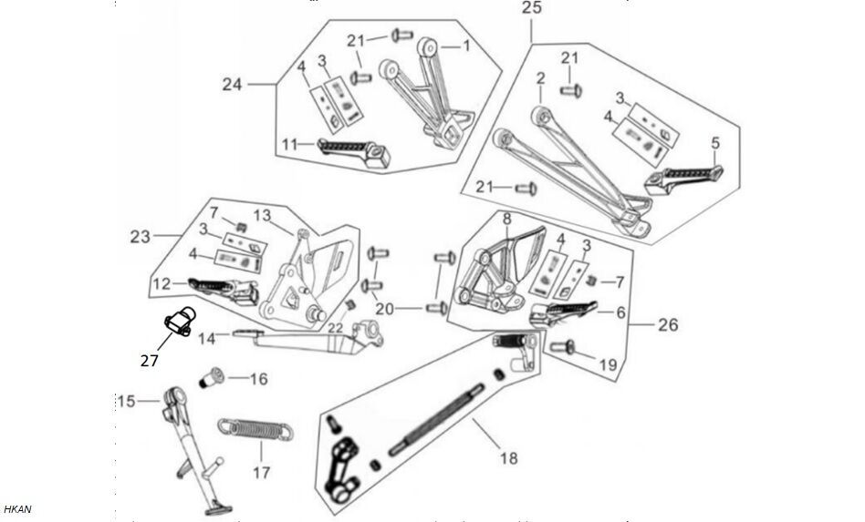 YUKİ GP-2 TARO 125 R YOLCU BASAMAK SAĞ