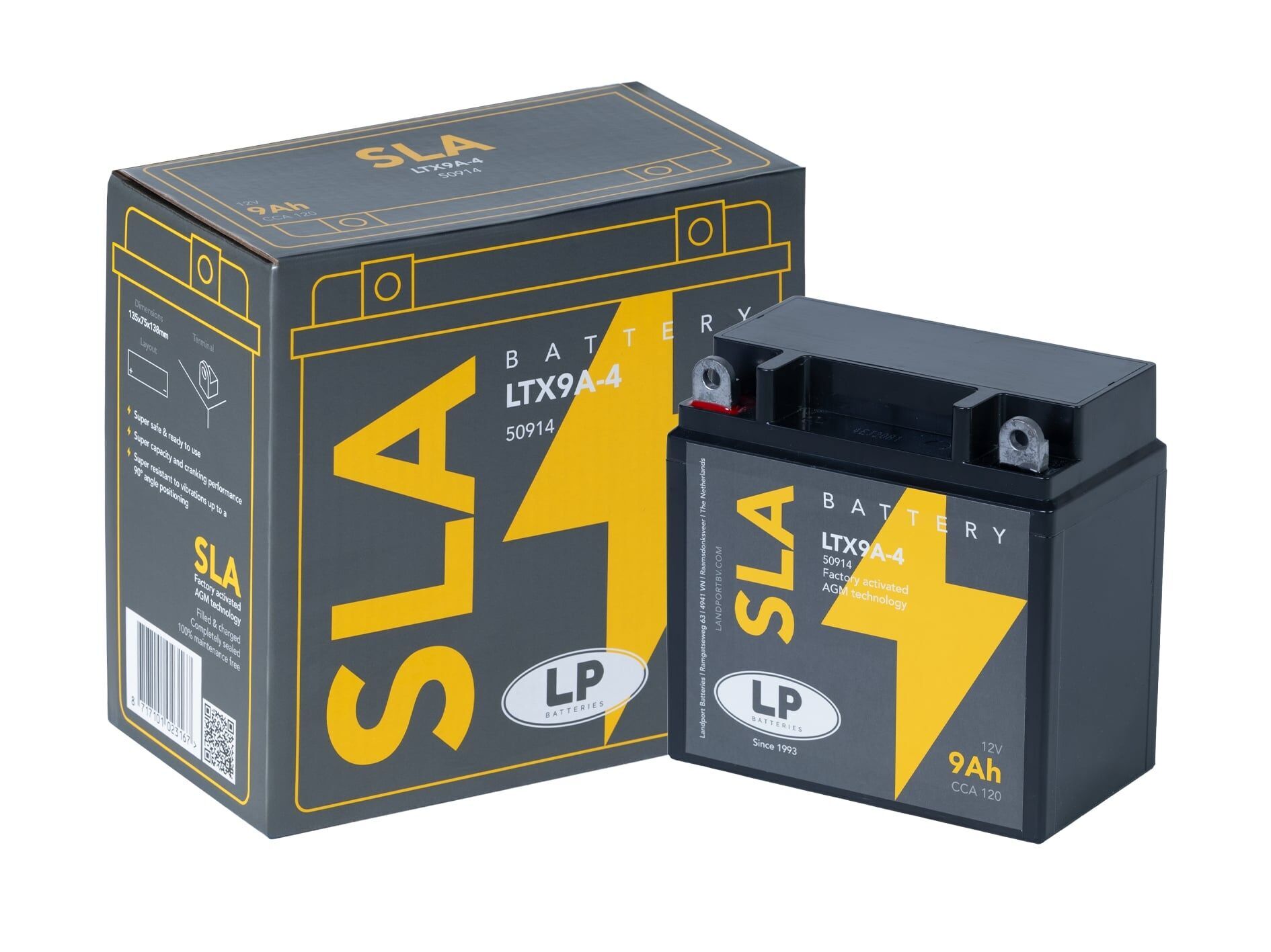 SLA AKÜ (MB LTX9A-4) / 9 A / KG: 2,8 / L:135 / W:75 / H:138 / CCA: 120 YTX9A-SLA