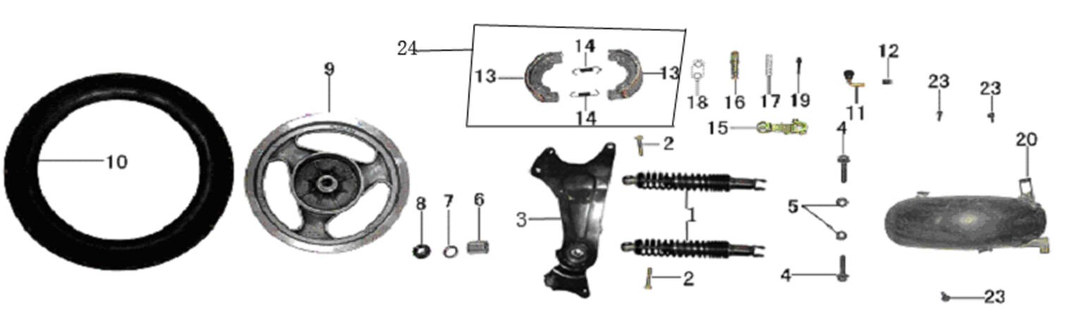 YUKİ YB150T-15 ARKA JANT EGZOZ BAĞLANTI DEMİRİ