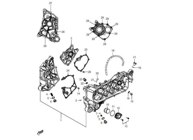 YUKİ DEFENDER 125 KRANK KUTUSU SOL