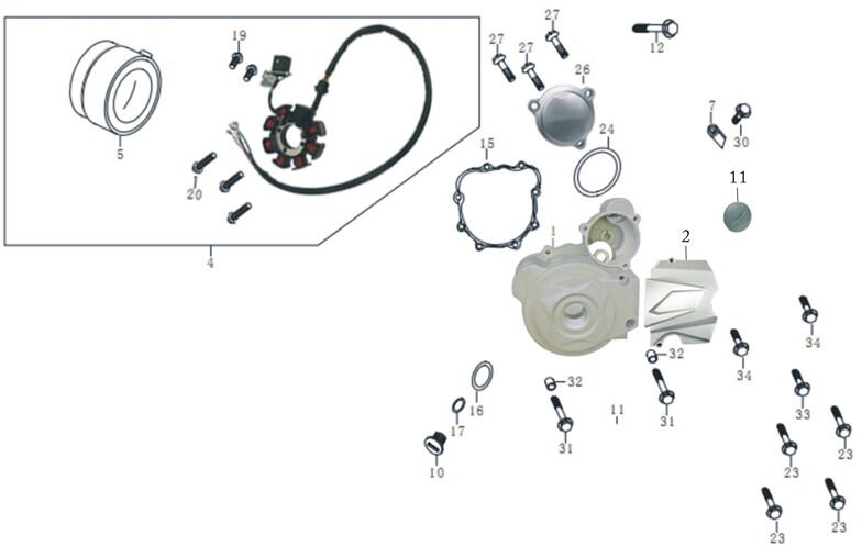YUKİ FORZA 170 MOTOR ZİNCİR DİŞLİ KAPAĞI