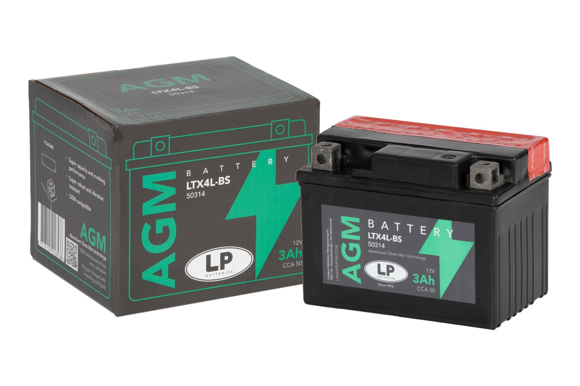 AGM AKÜ (LTX4L-BS) / 3 A / KG: 1,32 / L:113 / W:70 / H:85 CCA: 40 YTX4L-BS