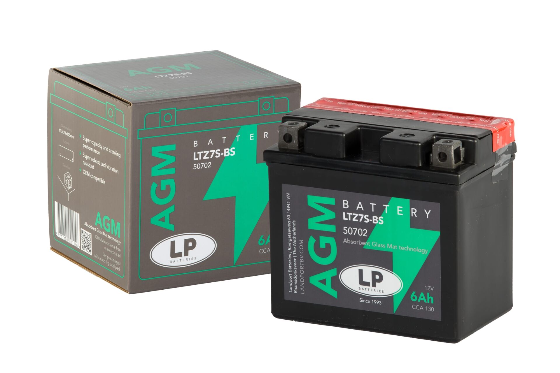 AGM AKÜ (LTZ7S-BS) / 6 A / KG: 2,17 / L:113 / W:70 / H:105 CCA: 130 YTZ7S-BS