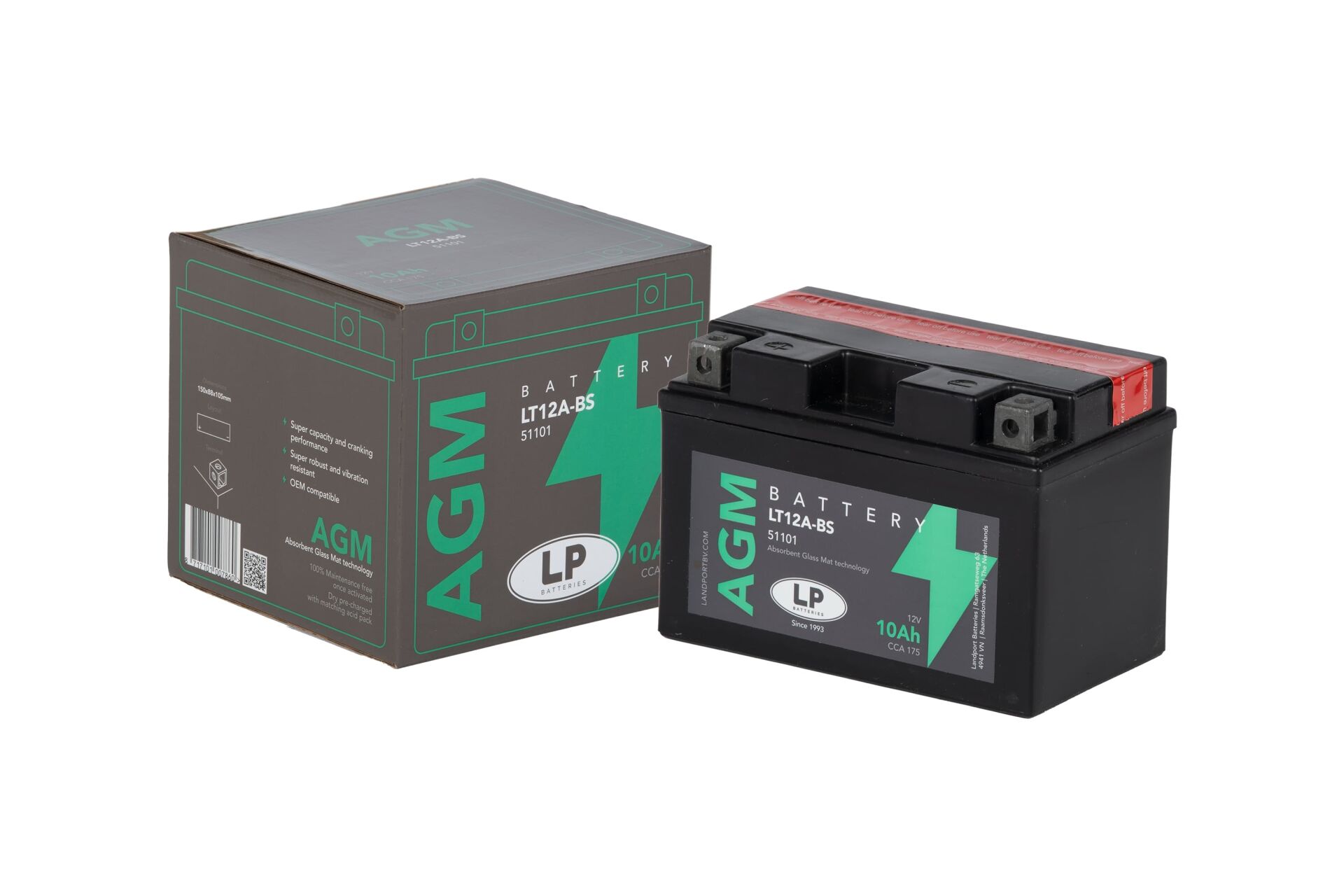 AGM AKÜ (LT12A-BS) / 10 A / KG: 3,29 / L:150 / W:88 / H:105 CCA: 175 YT12A-BS