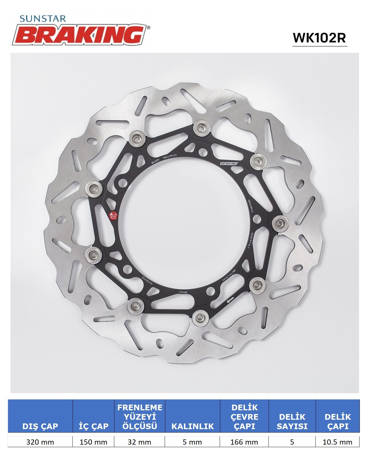 TRIUMPH TROPHY 1215 TRIUMPH SPEED TRIPLE 1050 / TROPHY 1215 DALGALI ÖN PERFORMANS FREN DİSKİ (SAĞ)