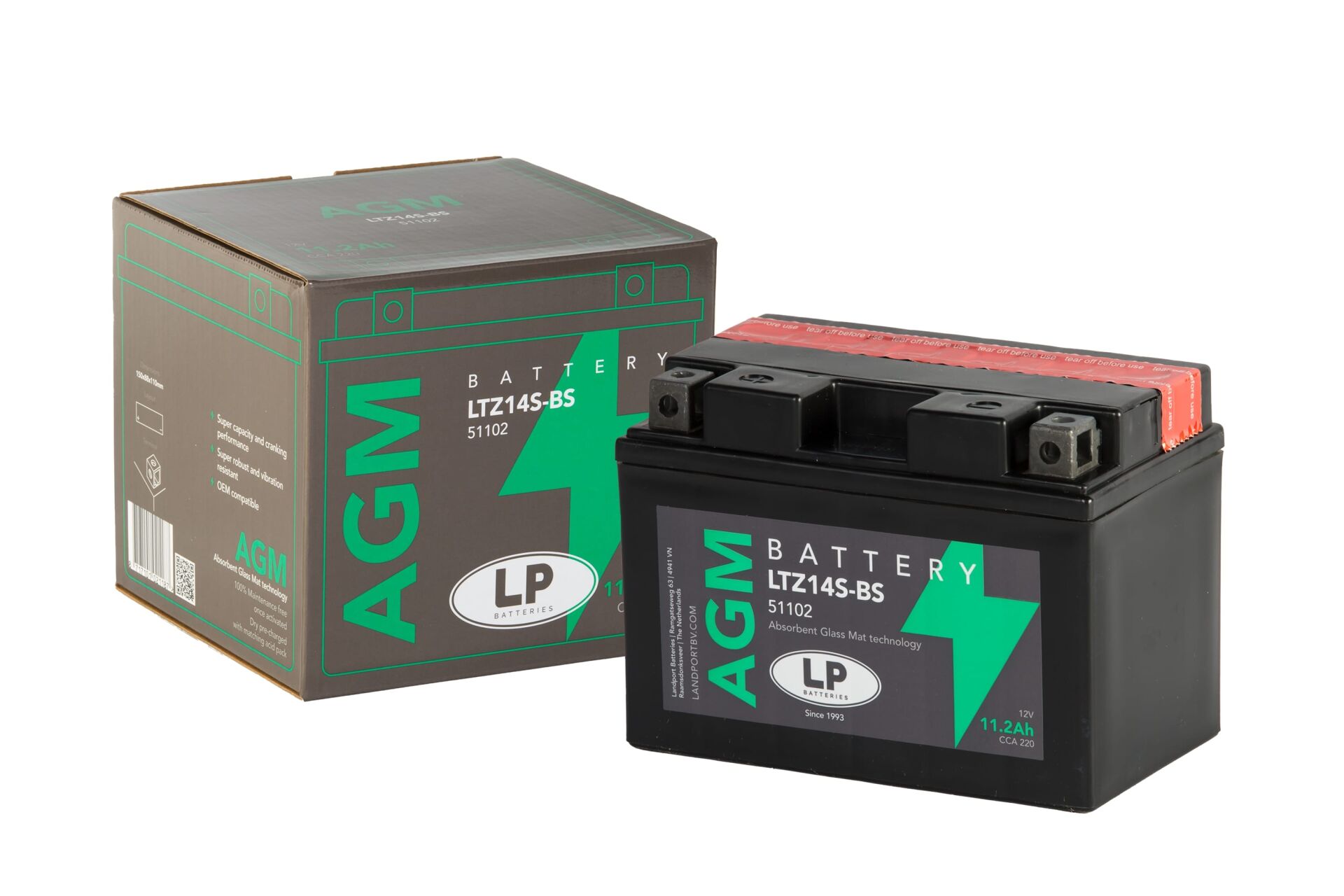 AGM AKÜ (LTZ14S-BS) / 11,2 A / KG: 3,85 / L:150 / W:88 / H:110 CCA: 220 YTZ14S-BS