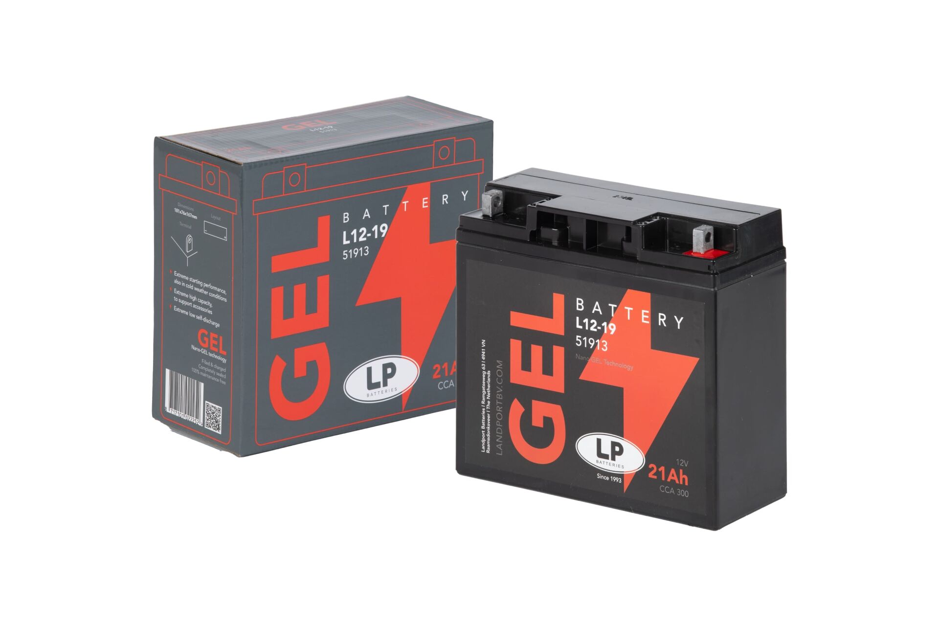 GEL AKÜ (MG L12-19) / 21 A / KG: 6,2 / L:181 / W:76 / H:167 / CCA: 300 G12-19 (51913)-GEL