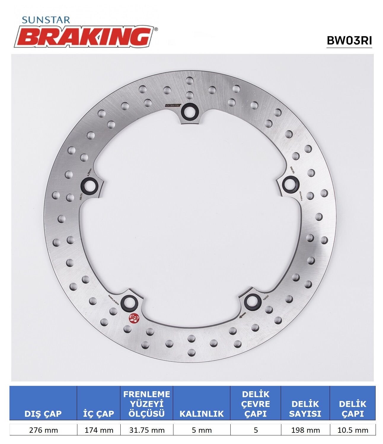 BMW R 1150 R BMW R850-1100-1150 YUVARLAK ARKA FREN DİSKİ