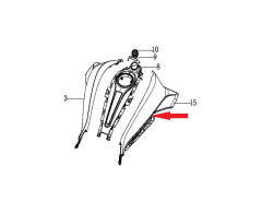 REGAL RAPTOR DY 250 Depo Üstü Yan Grenaj Sağ Siyah