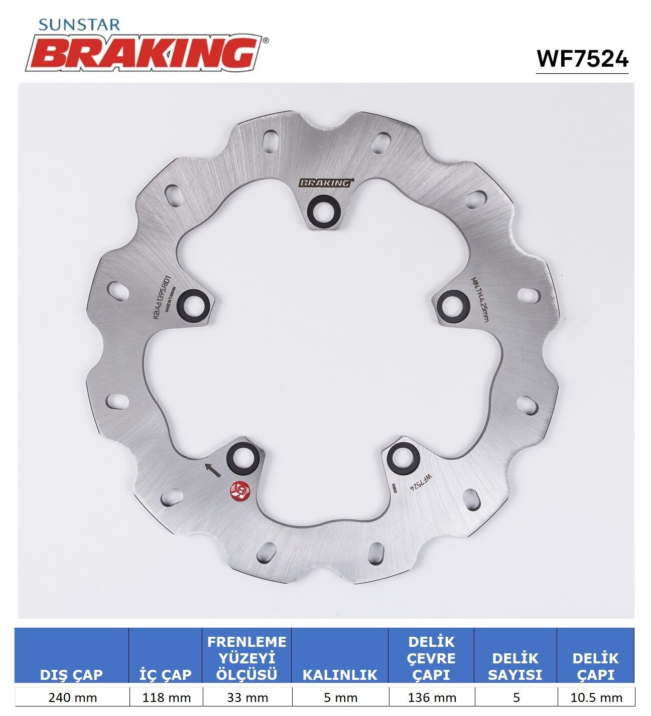BMW G 310 GS HONDA NC 700-750 / BMW G 310 R / GS DALGALI ARKA FREN DİSKİ