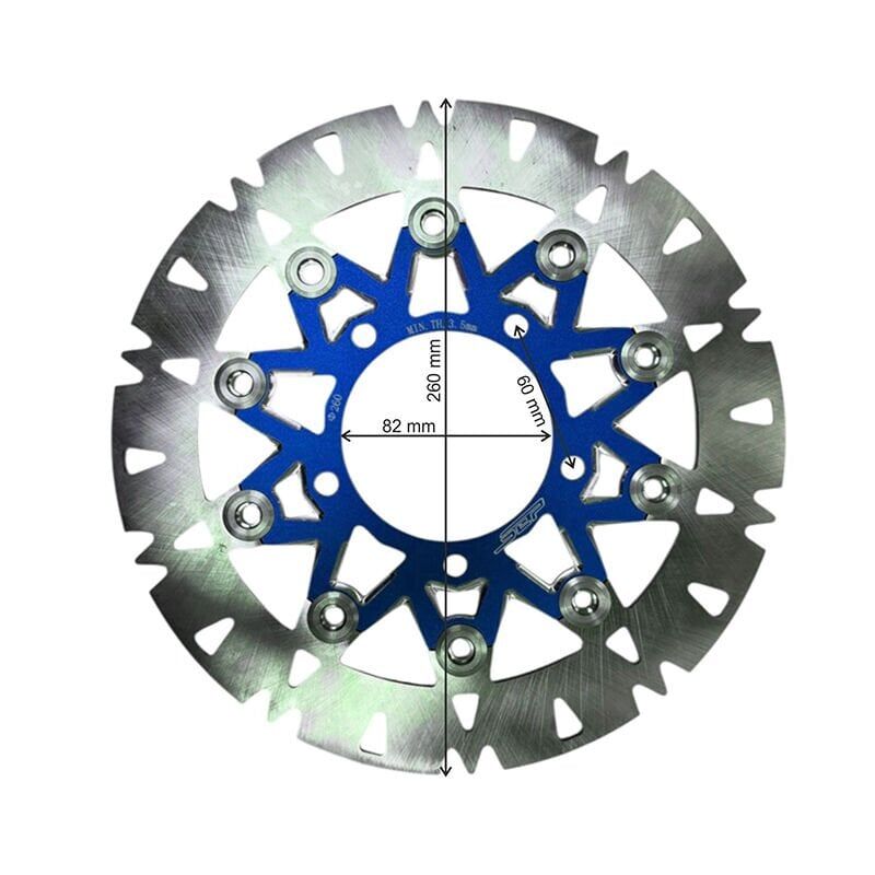 UNİVERSAL 260 mm X 82 mm X 3,5 mm SPOR ÖN DİSK MAVİ