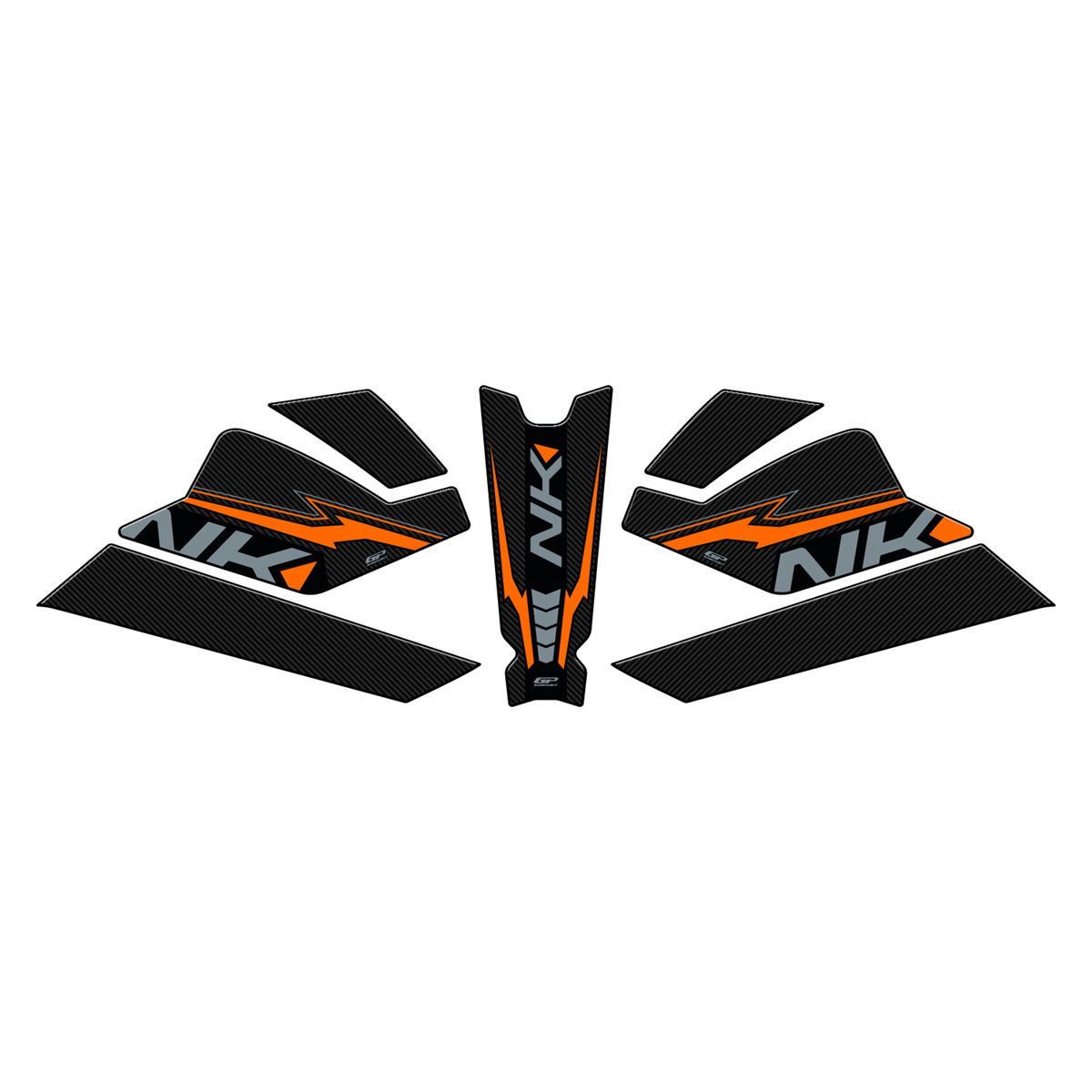 GP Kompozit CF Moto 250 NK 2023-2024 Uyumlu Tank Pad Seti Turuncu
