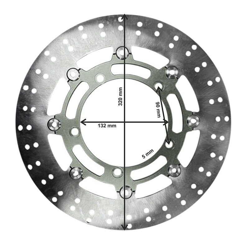 UNİVERSAL 320 mm X 132 mm X 5 mm SPOR ÖN DİSK FÜME