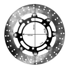 UNİVERSAL 320 mm X 132 mm X 5 mm SPOR ÖN DİSK SİYAH