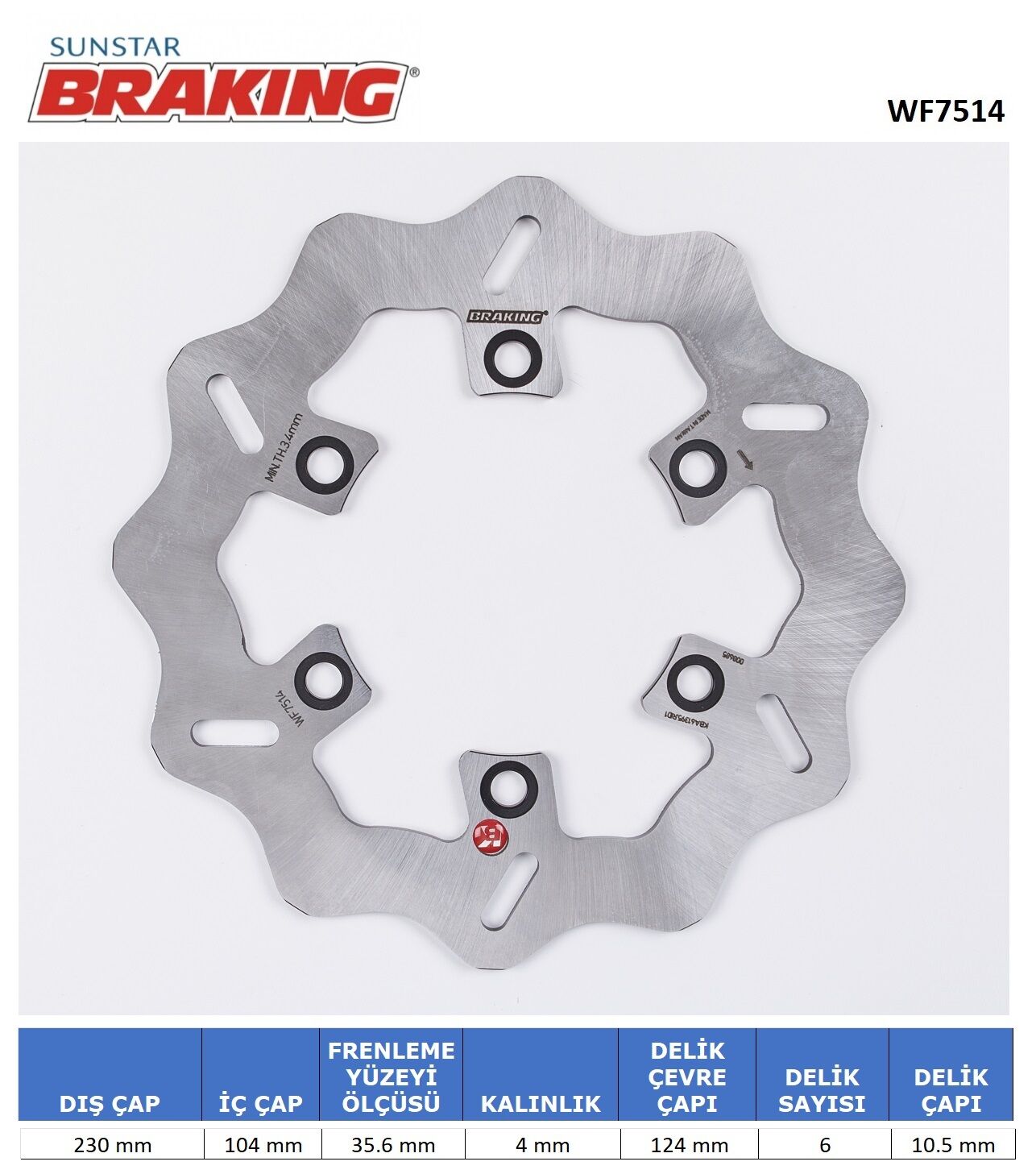 Kawazaki KX 450 F DALGALI ARKA FREN DİSKİ