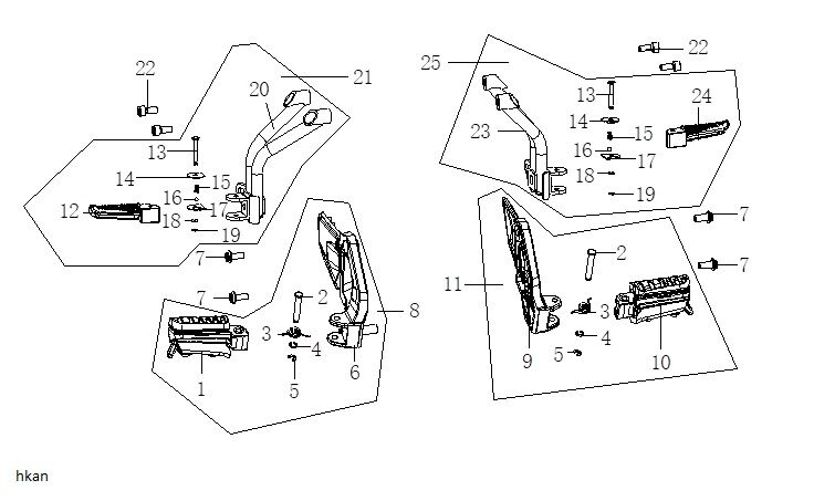VOGE 525DSX SÜRÜCÜ BASAMAĞI SOL SET