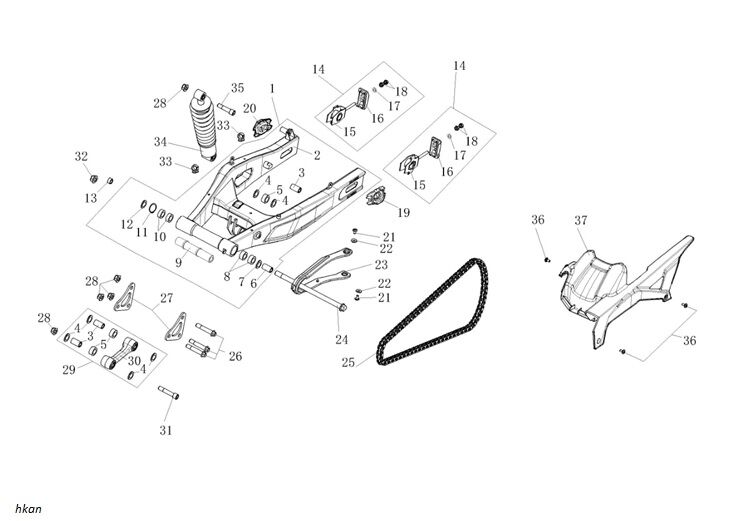 VOGE 525R ZİNCİR GERGİ BRAKET SOL