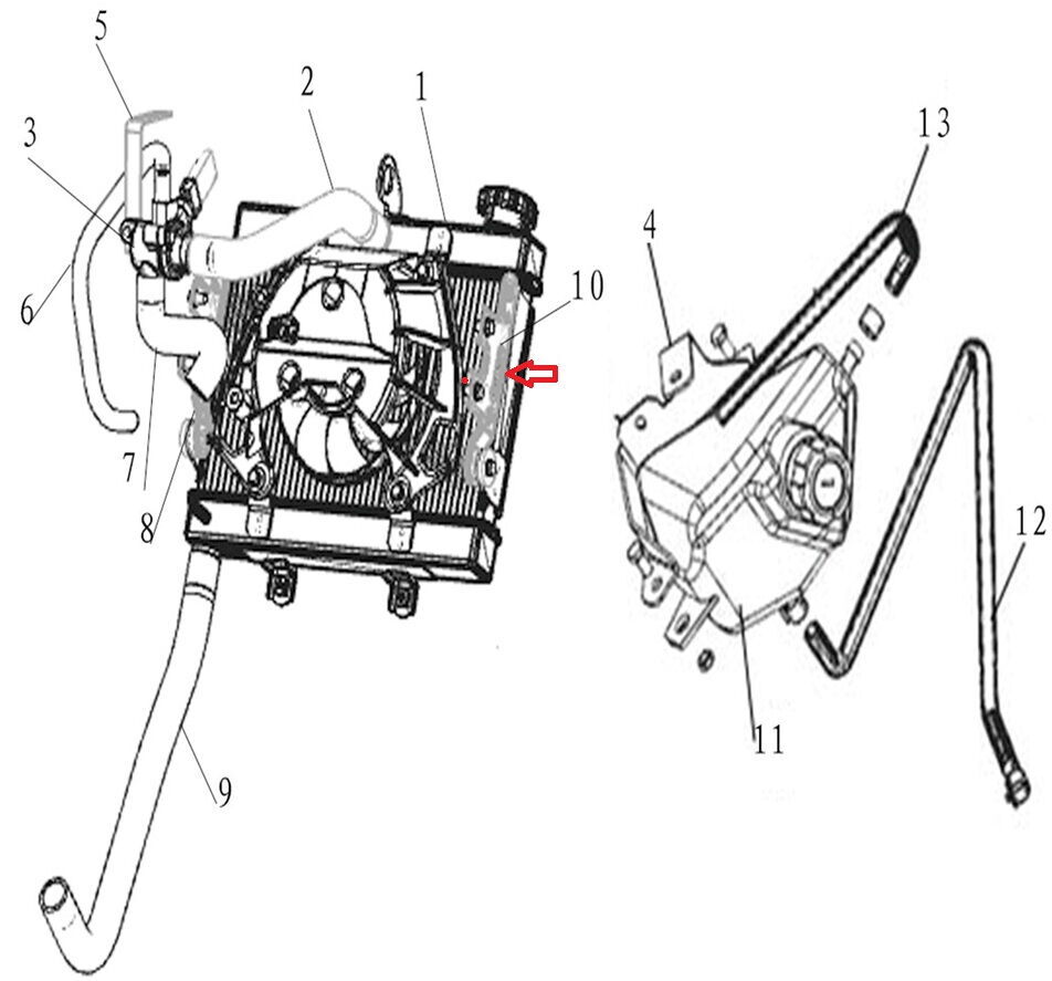 REGAL RAPTOR DY 250 Radyatör Braketi Sağ