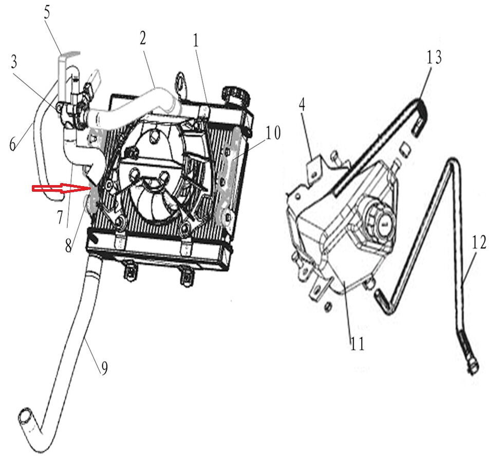 REGAL RAPTOR DY 250 Radyatör Braketi Sol