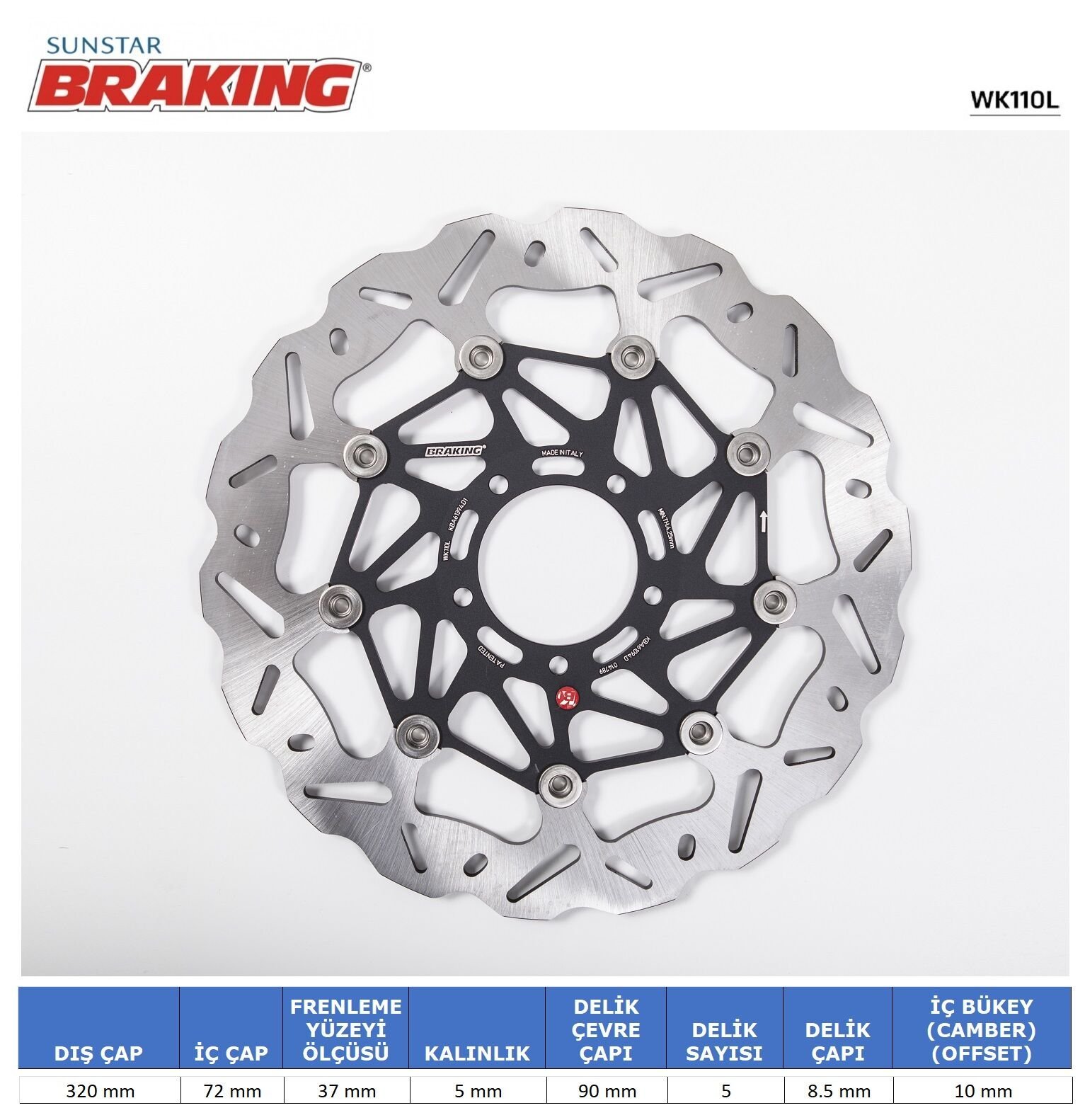 Ducati MULTISTRADA V4 1160 DUCATI DALGALI ÖN PERFORMANS FREN DİSKİ (SOL)