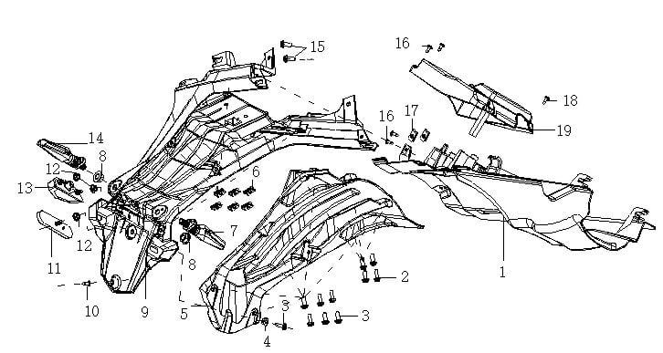 VOGE 525DSX ARKA İÇ ÇAMURLUK ÜST PLS