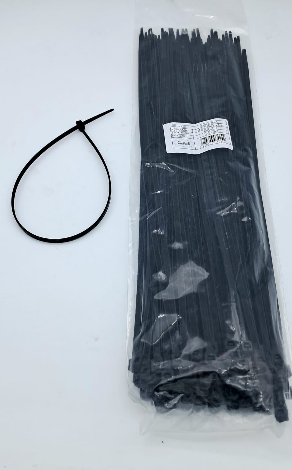 LAMBRETTA V 200 CIRT 4,8 MM X 400 MM KABLO BAĞI İTHAL SİYAH  (1 PAKET = 100 ADET )