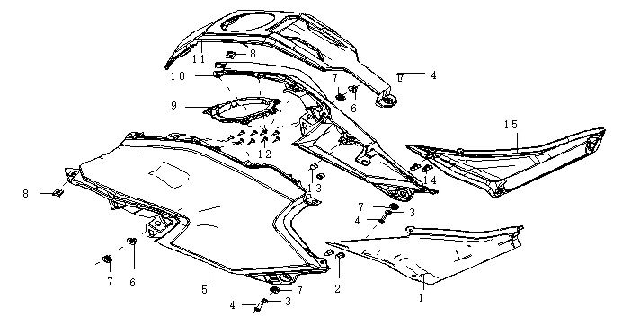 VOGE 525DSX DEPO YAN KAPAK SAĞ PLASTİGİ