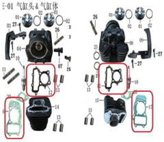 REGAL RAPTOR Daytona 250 V Silindir Conta Takım