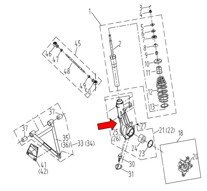 REGAL RAPTOR F320 Ön Teker Taşıyıcı Sağ