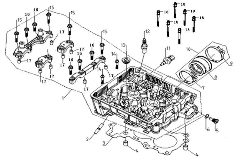 VOGE 525ACX SİLİNDİR ÜST KAPAK