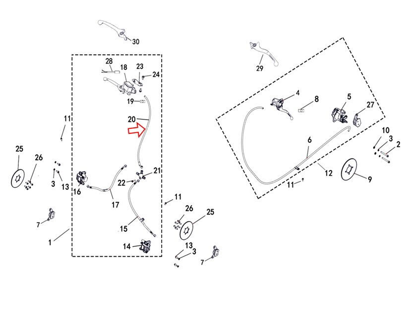 REGAL RAPTOR M210 Ön Fren Hidrolik Hortumu