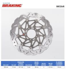 Ducati MULTISTRADA V4 S 1160 DUCATI MOSTER 1200 / MULTISTRADA 1200-1260 S / PIKESPEAK DALGALI ÖN PERFORMANS FREN DİSKİ (SAĞ)