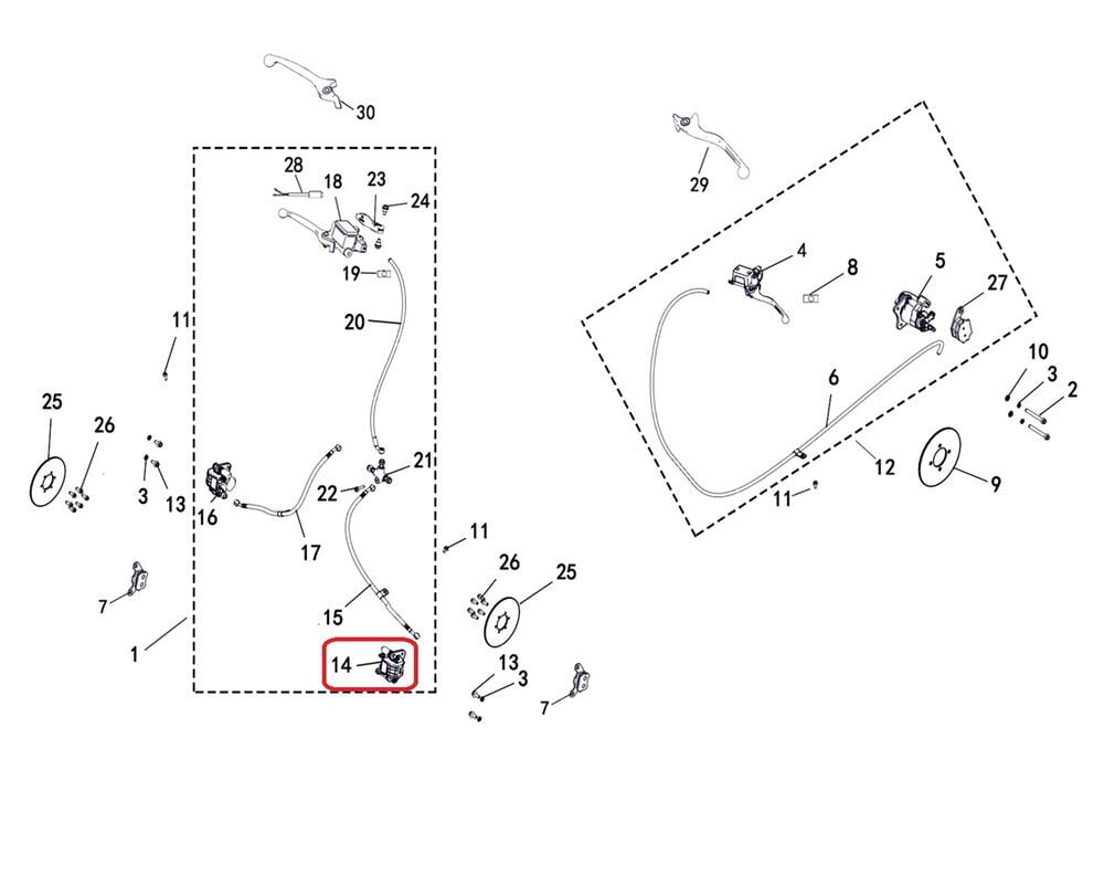REGAL RAPTOR M210 Ön Fren Alt Merkez Sağ