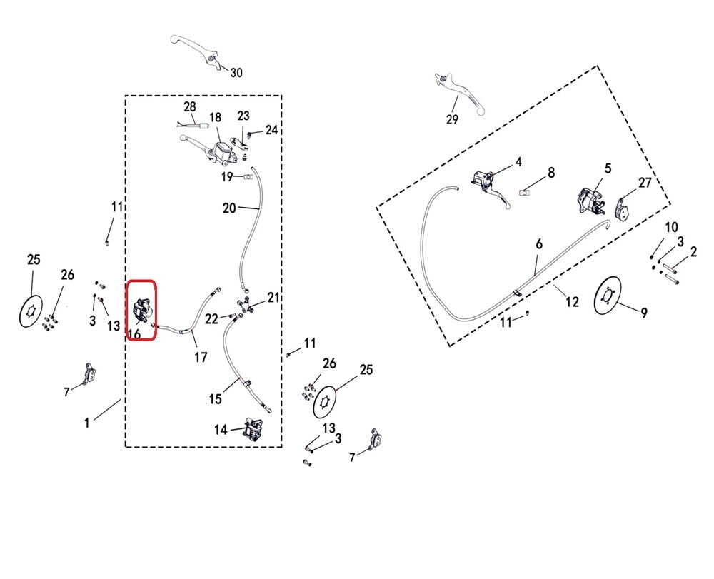 REGAL RAPTOR M210 Ön Fren Alt Merkez Sol