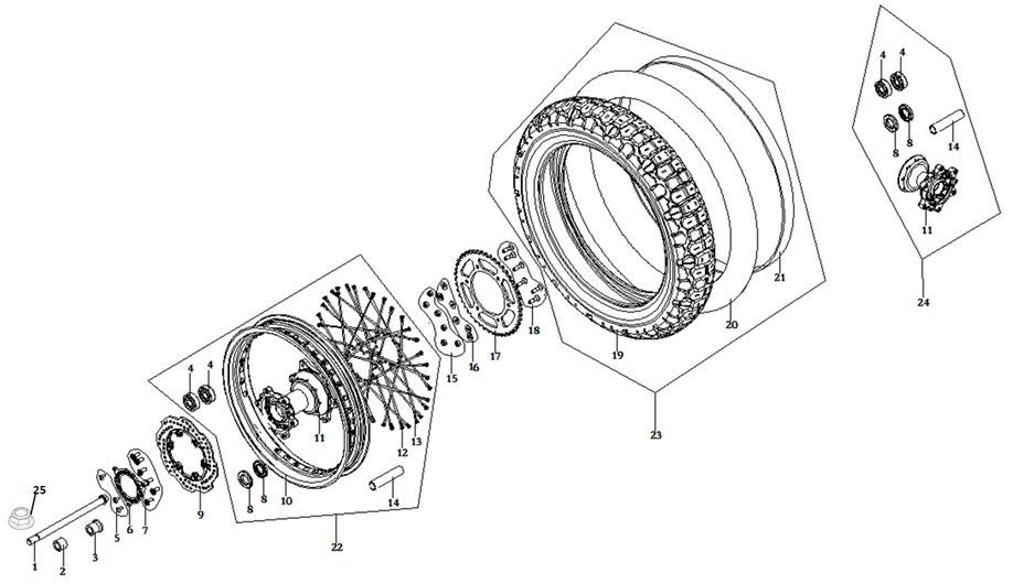 VOGE RALLY 250 ARKA LASTİK VE ŞAMYEL
