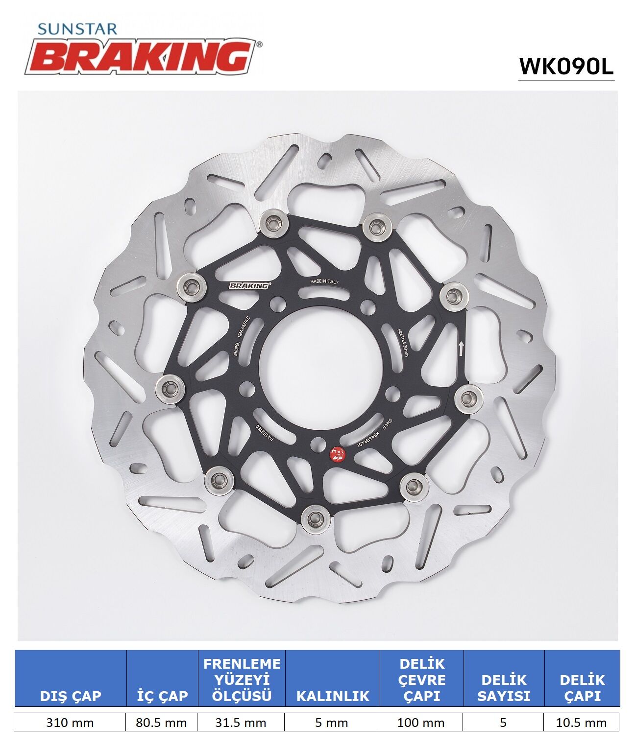 Kawazaki GTR 1400 KAWASAKI DALGALI ÖN PERFORMANS FREN DİSKİ (SOL)