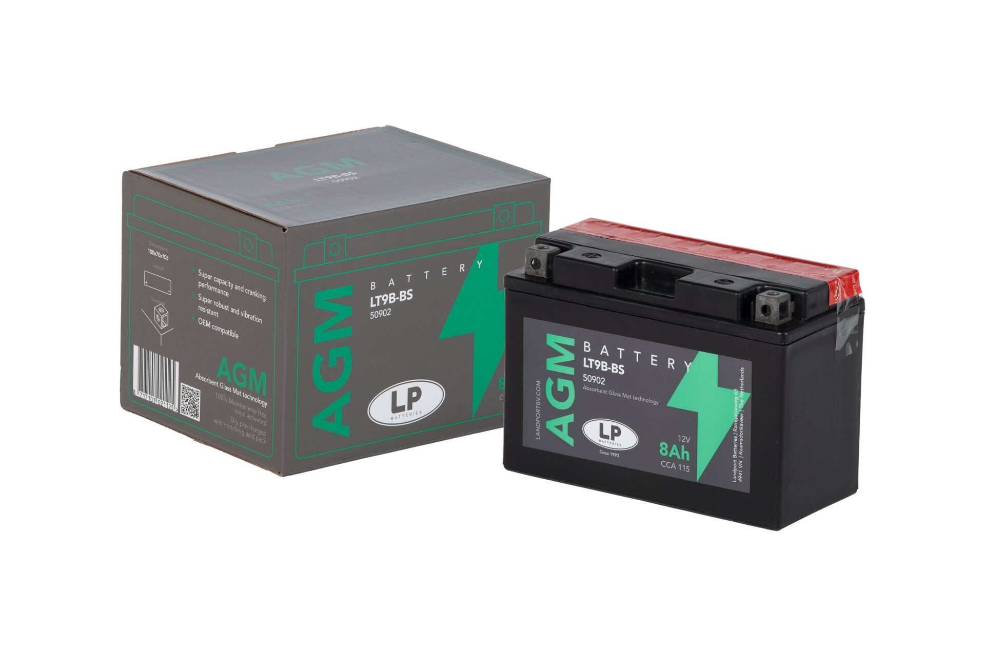 Yamaha T-MAX 500 AGM AKÜ (LT9B-BS) / 8 A / KG: 2,65 / L:150 / W:70 / H:105 CCA: 115