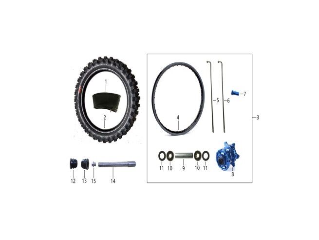 YUKİ DIRTY PAWS 250 2T ÖN JANT ÇEMBERİ