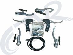 FREN TAKIMI (V BREAK) ALÜMİNYUM + YARI ALÜMİNYUM SİLVER 3 P MTB