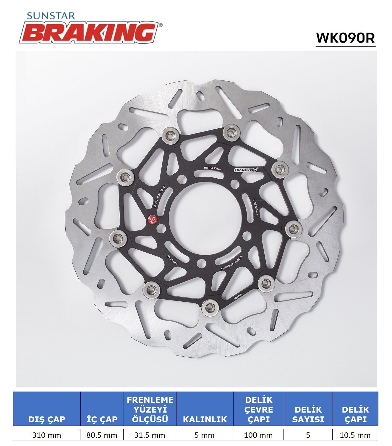 Kawazaki ZZR / ZX-14R 1400 KAWASAKI DALGALI ÖN PERFORMANS FREN DİSKİ (SAĞ)
