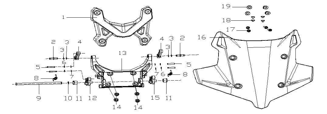VOGE 525DSX ÖN SİPERLİK ÜST BAĞLANTI BRAKETİ