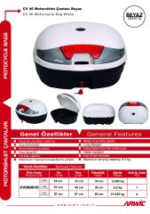 Arwic CV46 Motosiklet Çantası Beyaz